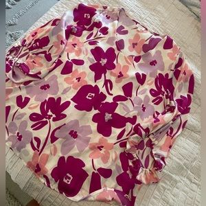 Silky Oversized Tunic Floral Pattern Boutique Purchase